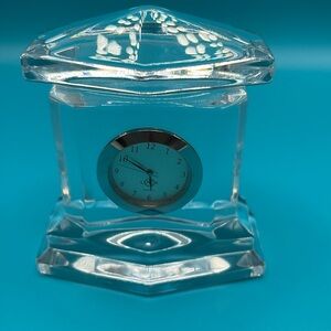 Lenox ovations lead crystal shelf mantle desk clock